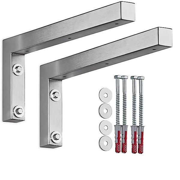 SOTECH 2 x Wandkonsole L-Winkel WK350 350 x 150 x 30 mm Edelstahl Gebürstet günstig online kaufen