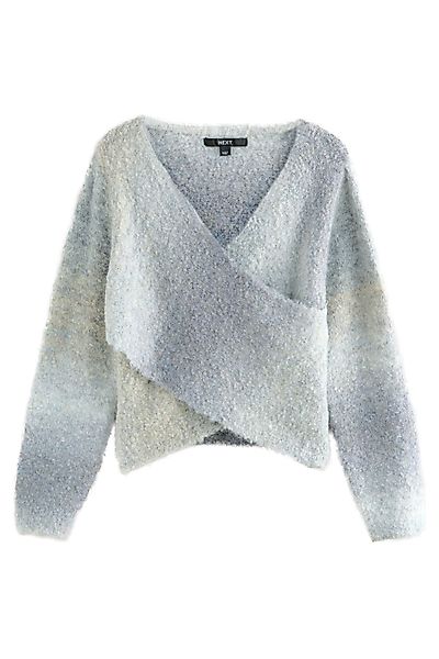 Next Wickelpullover Bouclé-Wickelpullover mit Wollanteil (1-tlg) günstig online kaufen