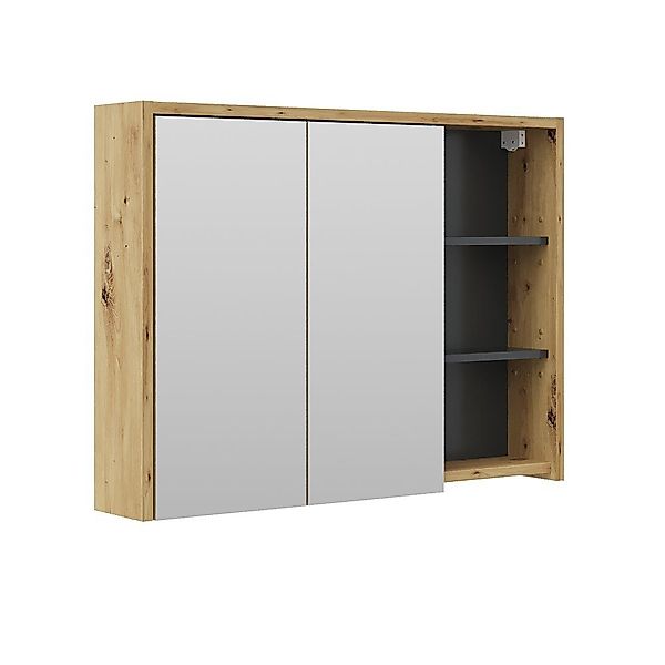 Vicco Badezimmerspiegelschrank Viola, Eiche/Anthrazit/Anthrazit, 100 x günstig online kaufen