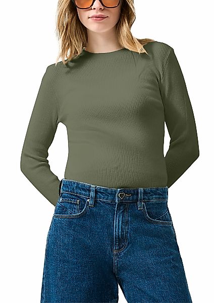 QS Rundhalspullover mit Rundhals und Feinripp, langarm günstig online kaufen
