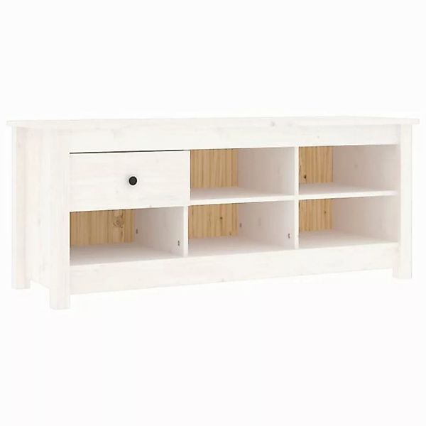 furnicato Schuhschrank Weiß 110x38x45,5 cm Massivholz Kiefer (1-St) günstig online kaufen