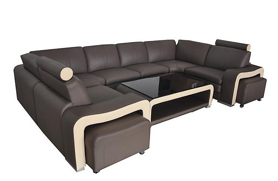 JVmoebel Sofa Leder Eck Sofa Couch Polster Garnitur Sitz Wohn Landschaft Mo günstig online kaufen