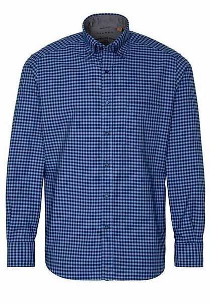 Eterna Klassische Bluse ETERNA REGULAR FIT UPCYCLING Langarm Hemd blau kari günstig online kaufen