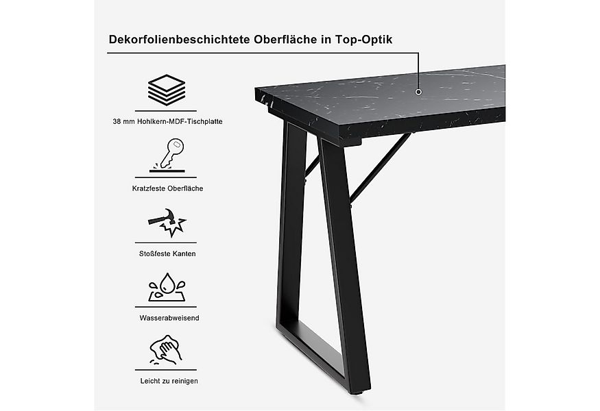 HOMAVO Essgruppe 5-teilig – Esstisch mit 4 Polsterstühlen, modern & vielsei günstig online kaufen