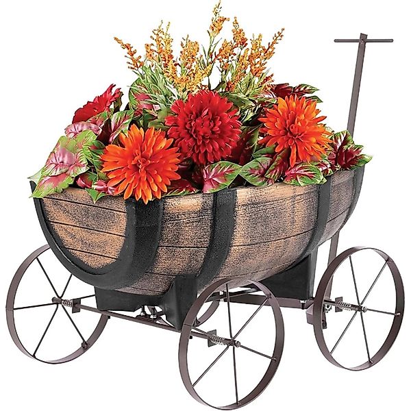 PROREGAL Pflanzenwagen Whiskyfass Maße 41x29x19 cm in Holzoptik auf Rädern günstig online kaufen