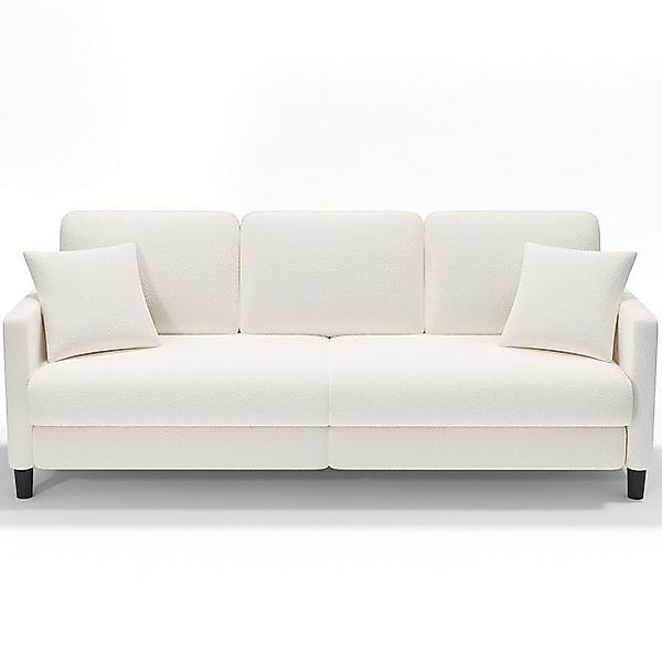 OUNUO Sofa 3-Sitzer Modernes Polstersofa Couch mit 2 Zierkissen 210cm Sofa günstig online kaufen
