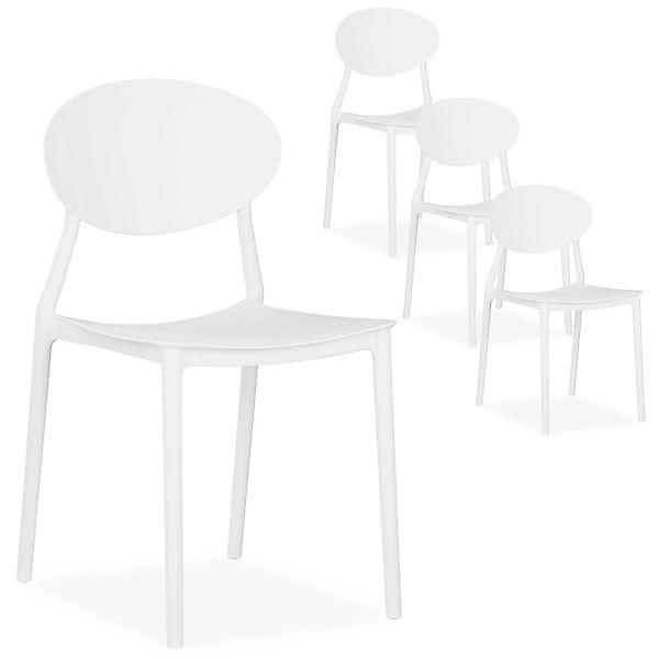 Homestyle4u Gartenstuhl 4er Set in Weiß 2452 günstig online kaufen