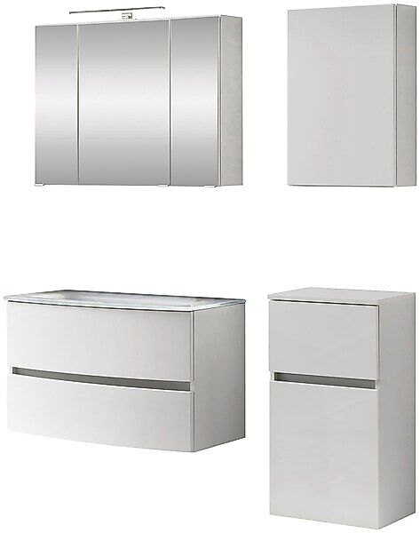 welltime Badezimmer-Set »Kaunas«, (Set, 4 St.), Breite 120 cm, Soft Close F günstig online kaufen