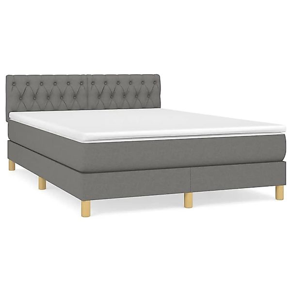 vidaXL Boxspringbett mit Matratze Dunkelgrau 140x200 cm Stoff1389628 günstig online kaufen