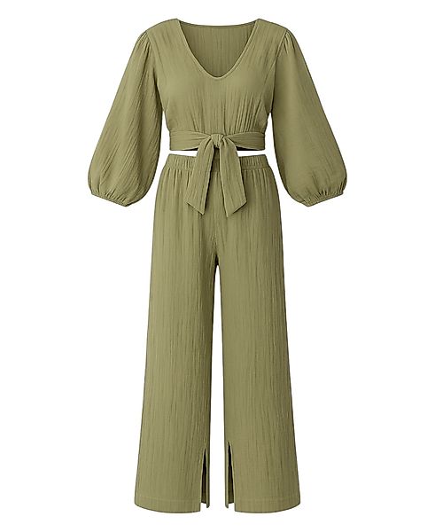 WENOR Crop-Top Set Damen Musselin-Zweiteiler mit günstig online kaufen