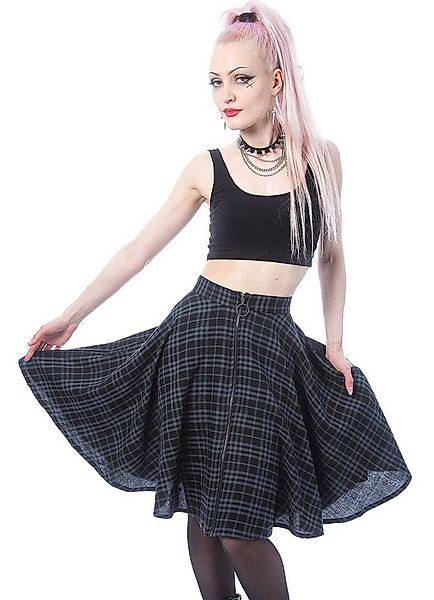 Heartless A-Linien-Rock Isadora Grau Kariert Punk Karo Goth Tartan A- Linie günstig online kaufen