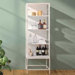 Esszimmer Vitrinenschrank weiss in modernem Design 177 cm hoch günstig online kaufen