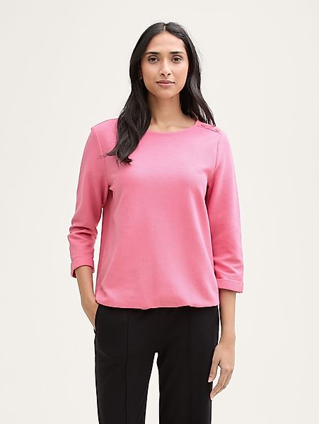 TOM TAILOR 3/4-Arm-Shirt Langarmshirt mit Knopf-Details günstig online kaufen