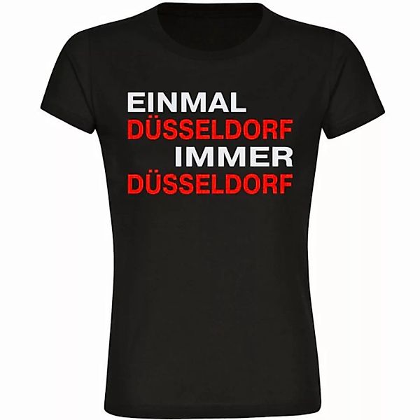 multifanshop T-Shirt Damen Düsseldorf - Einmal Immer - Frauen günstig online kaufen