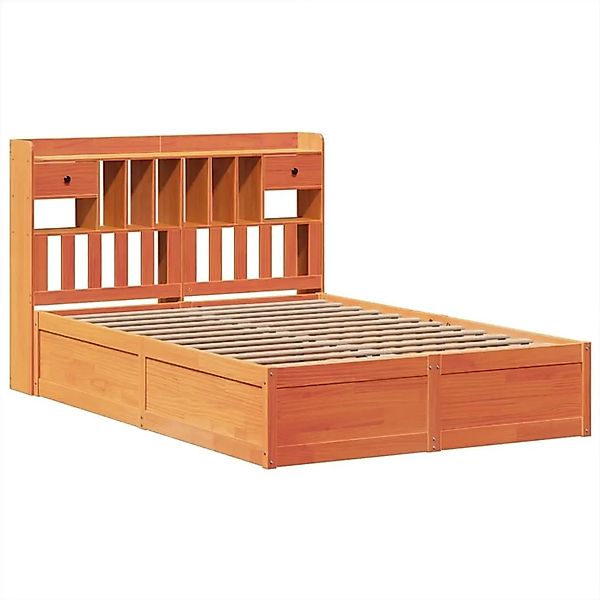 vidaXL Massivholzbett ohne Matratze Wachsbraun 140x200 cm Kiefernholz 33234 günstig online kaufen
