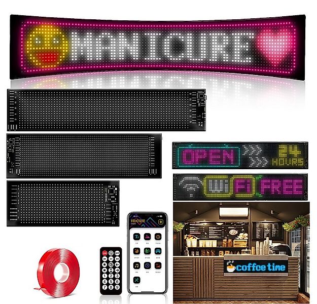 PRIISF Beleuchtetes Fensterbild LED Laufschrift Flexible WIFI Werbetafel Pa günstig online kaufen