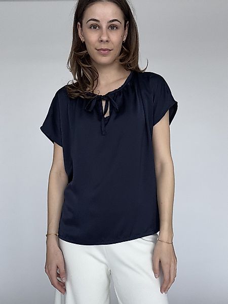 Zuckerwatte Satinbluse mit V-Ausschnitt, SILK TOUCH günstig online kaufen