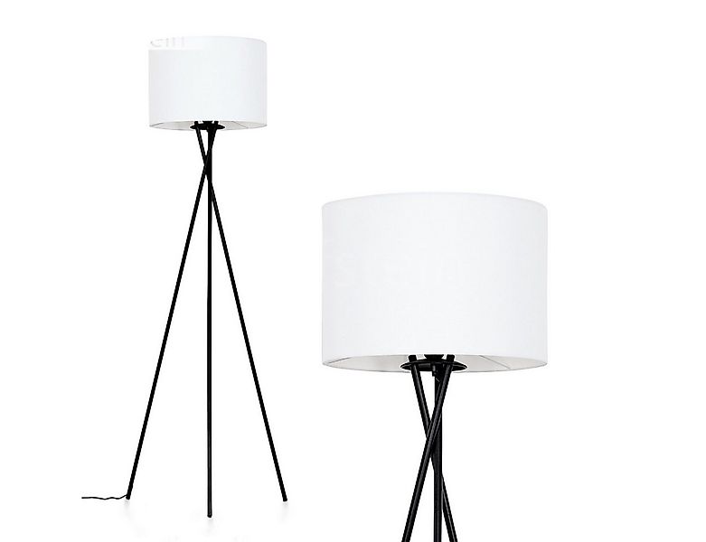 hofstein Stehlampe Stehlampe aus Metall/Stoff in Schwarz/Weiß, ohne Leuchtm günstig online kaufen