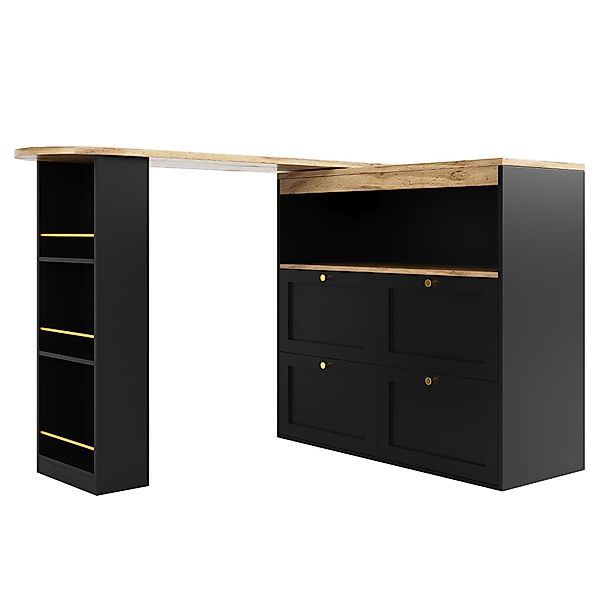 Um 360° drehbarer Bartisch, L-förmiger modularer Schrank mit 4 Schubladen u günstig online kaufen