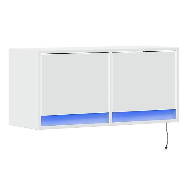 vidaXL TV-Wand TV-Wandschrank mit LED-Beleuchtung Weiß 80x31x38 cm, (1-St) günstig online kaufen