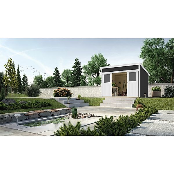 Weka Holz-Gartenhaus Turin Pultdach Lasiert 295 cm x 249 cm günstig online kaufen