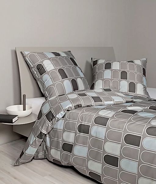 Janine Janine Mako-Satin Bettwäsche J.D. 87084 taupe Größe:  200x220 cm + 2 günstig online kaufen