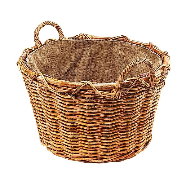 Kobolo Holztrage Holzkorb für Kaminholz Rattan Lacak mit abnehmbarem Leinen günstig online kaufen