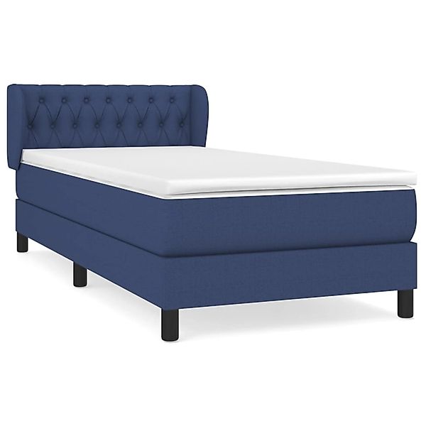 vidaXL Boxspringbett mit Matratze Blau 90x190 cm Stoff 3126451 günstig online kaufen