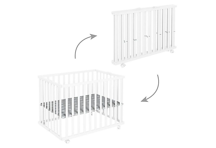 roba® Laufgitter 75 x 100 cm - Klapplaufgitter - zusammenklappbar inkl. Rol günstig online kaufen