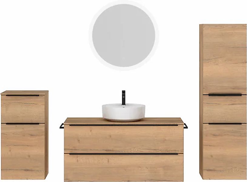 nobilia® Badmöbel-Set »Alvene« vormontiert, mit Soft-Close, 4 Stk. tlg. günstig online kaufen