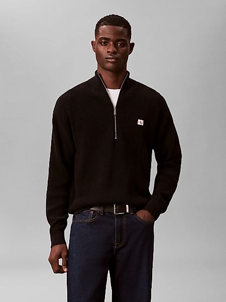Calvin Klein Jeans Strickpullover Troyerkragen mit Reißverschluss, Regular günstig online kaufen