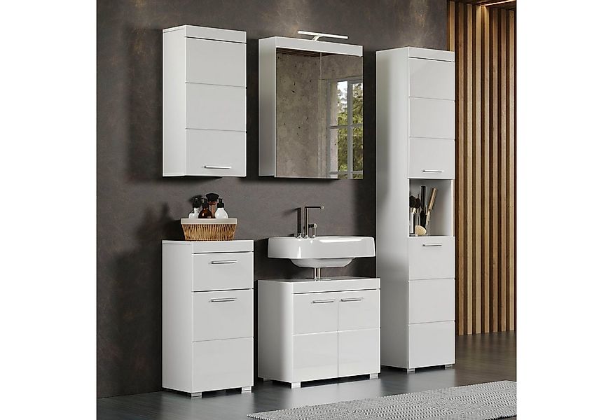 welltime Badmöbel-Set Avena, (Set, 5-St), Hochschrank, WBU, Spiegelschrank, günstig online kaufen