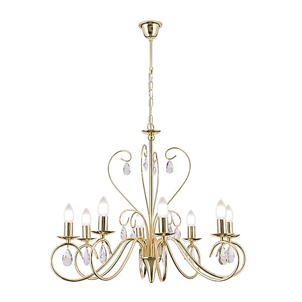 Orion Leuchten Kristall Kronleuchter Alessia 68 cm x 58 cm 8 x E14 Gold günstig online kaufen