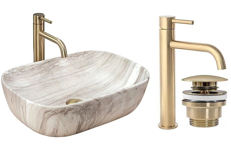 GTM Design Aufsatzwaschbecken BELINDA Modern Waschbeckenm günstig online kaufen
