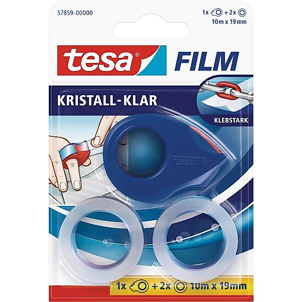 Tesa Film Kristall-Klar 2 x 10 m x 19 mm mit Mini-Abroller günstig online kaufen
