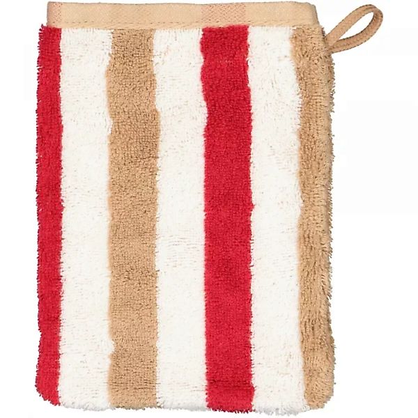 Cawö Handtücher Coast Stripes 6213 - Farbe: rot-natur - 32 - Waschhandschuh günstig online kaufen