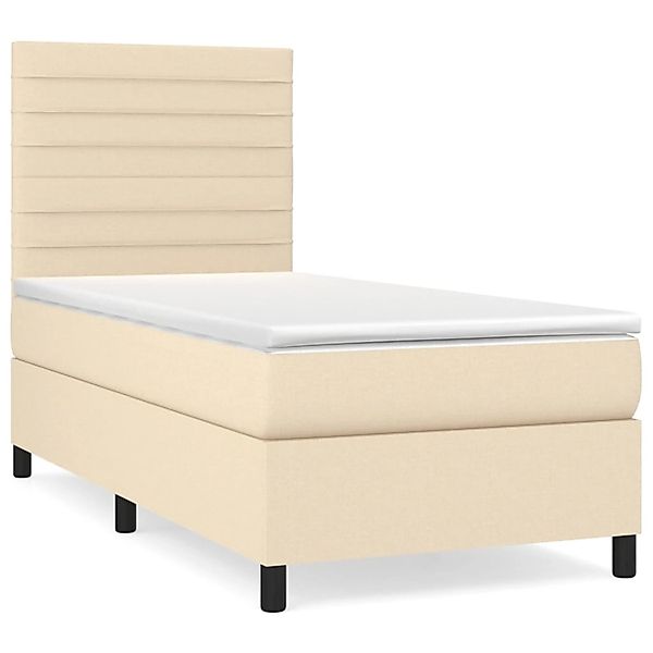 vidaXL Boxspringbett mit Matratze Creme 100x200 cm Stoff 3141838 günstig online kaufen