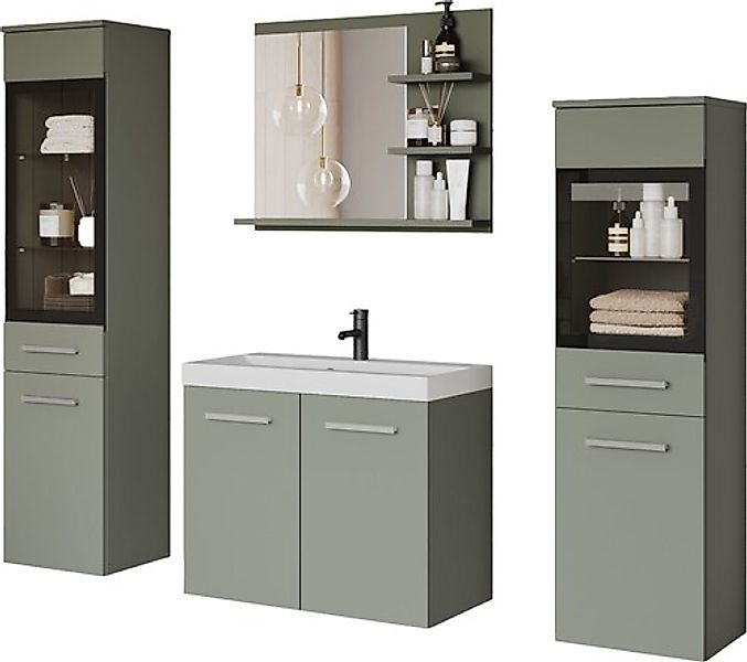 welltime Badmöbel-Set »MADRIT« Komplett-Set, mit Waschbecken, 5 Stk. tlg. günstig online kaufen