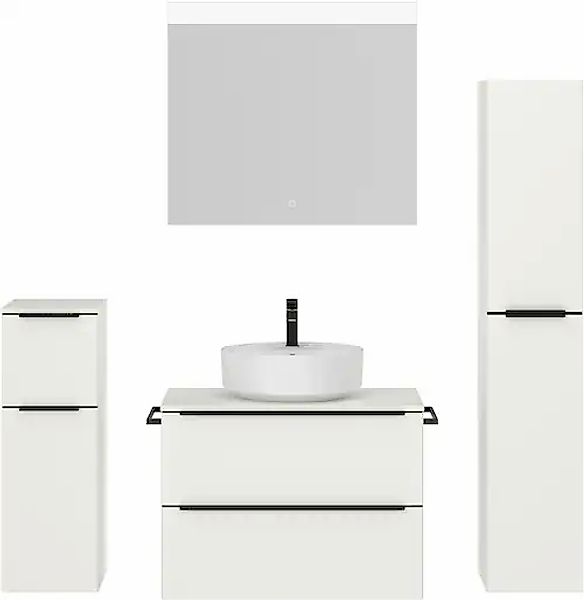 nobilia® Badmöbel-Set »Alvene« vormontiert, mit Soft-Close, 4 Stk. tlg. günstig online kaufen