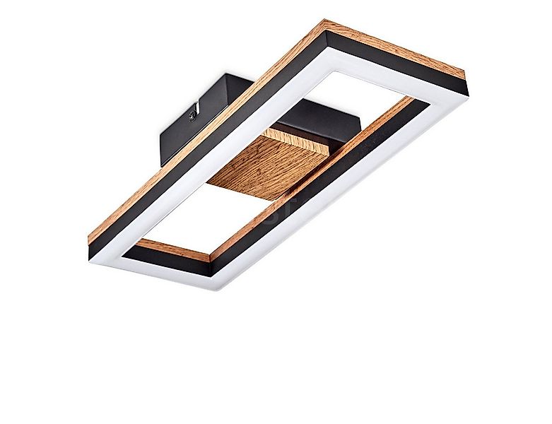 hofstein Deckenleuchte Deckenlampe aus Metall/MDF/Kunststoff in Schwarz/Hol günstig online kaufen
