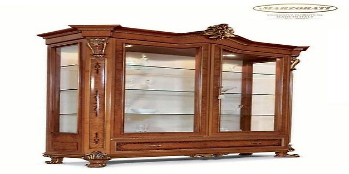 JVmoebel Vitrine Vitrine Luxus Schränke Vitrinen Holz Wohnzimmer Möbel Gold günstig online kaufen