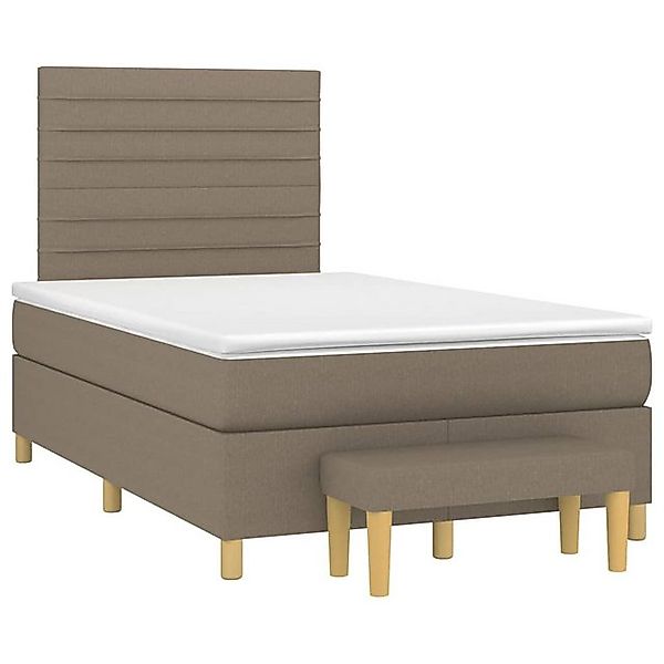 vidaXL Boxspringbett, Boxspringbett mit Matratze Taupe 120x190 cm Stoff günstig online kaufen