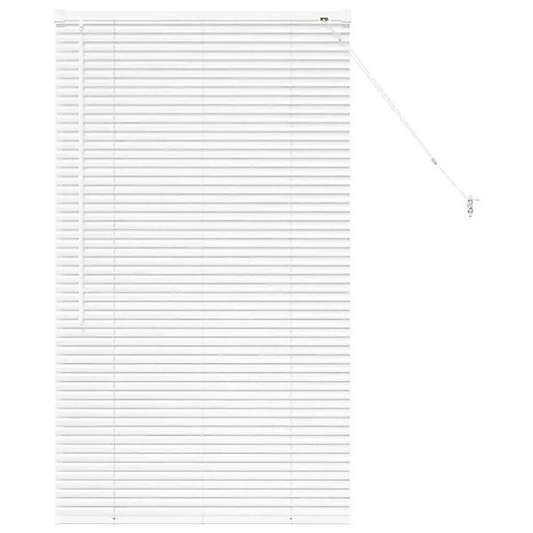 vidaXL Balkenjalousien mit Vorhängen Weiß 130 x 80 cm Aluminium 42005968 günstig online kaufen