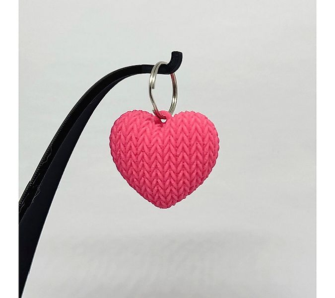 UDINGO Schlüsselanhänger 3D-gedruckter Herzanhänger in Strickoptik günstig online kaufen