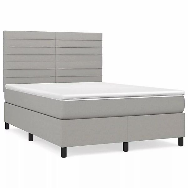 vidaXL Boxspringbett mit Matratze Hellgrau 140x200 cm Stoff1396682 günstig online kaufen
