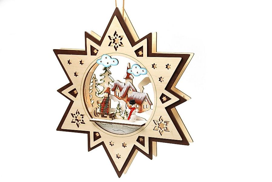 ELLUG Beleuchtetes Fensterbild Holzschnitt Fensterschmuck Stern, Licht zum günstig online kaufen