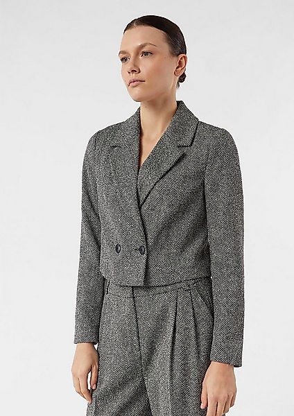 comma Jackenblazer Indoor-Blazer Verkürzter Herringbone-Blazer günstig online kaufen