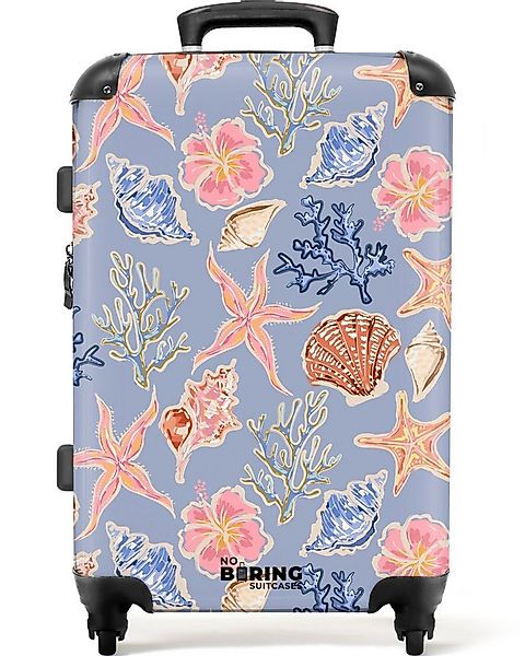 NoBoringSuitcases.com© Hartschalen-Trolley mit leuchtende Räder - Blaues Mu günstig online kaufen