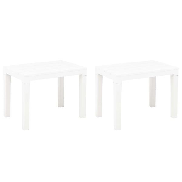 furnicato Gartenbänke 2 Stk. Weiß Kunststoff günstig online kaufen