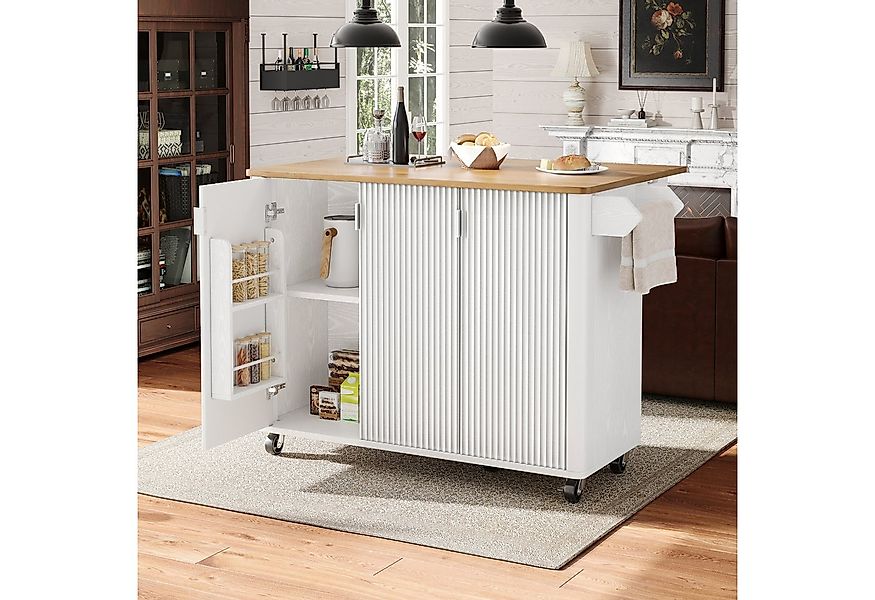 KLAM HOME Kücheninsel Kücheninsel, Speisewagen mit Holzmaserung, Buffet, 13 günstig online kaufen